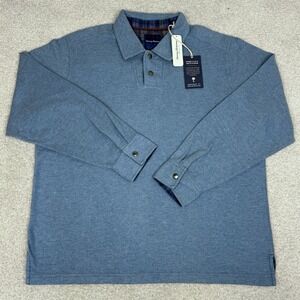 Tommy Bahama Mens XL Las Arias Long Sleeve Sweatshirt Polo Blue Heather NWT